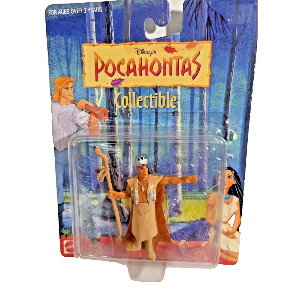 Disney Mattel 1995 Pocahontas Chief Powhatan PVC Figurine Unopened Package Gift